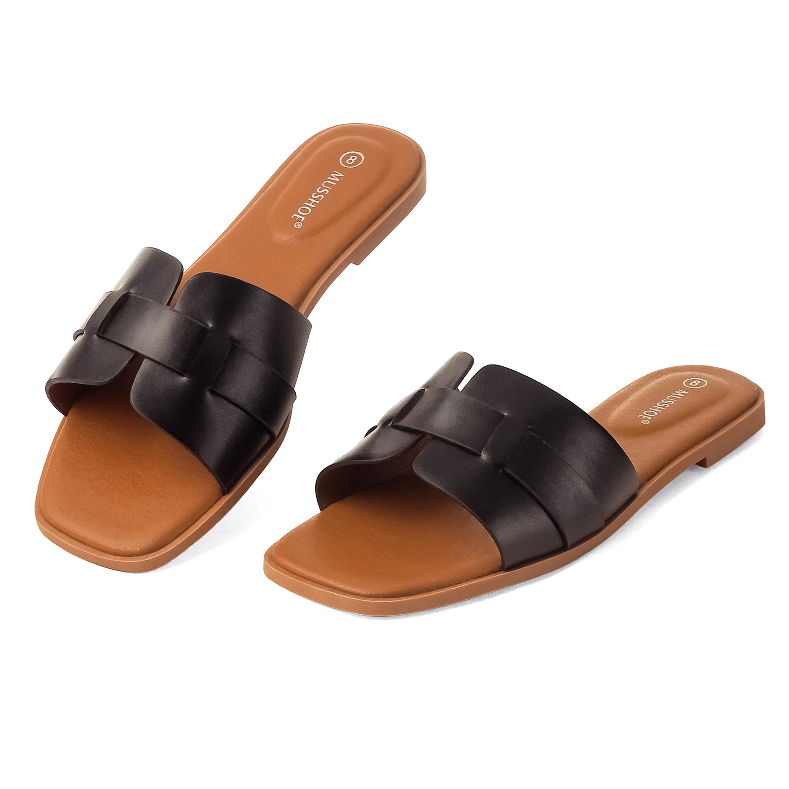 

MUSSHOE Sandals Women Fashion Band Beach Comfortable Soft Summer Cute Slippers