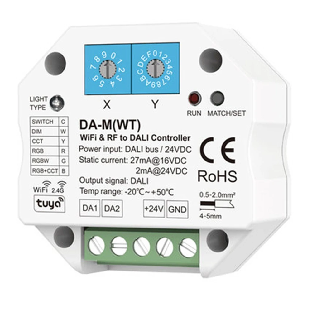 Фото Tuya WiFi Zigbee для преобразователя, контроллер диммера, 24 В постоянного тока, DIM CCT RGB RGBW RGB и CCT, полоса Smart Life, приложение Da-M()-A74P №1