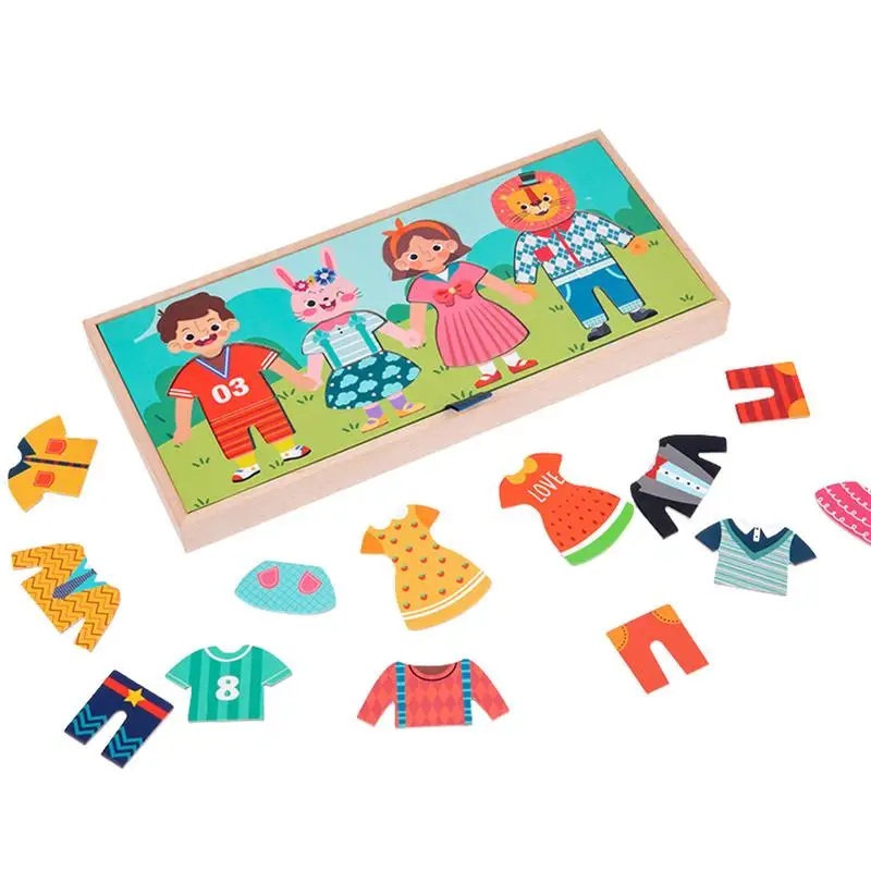 

Shape Sorter 2-in-1 Dress Up Puzzle Board Game Preschool Montessori Toy For Toddlers Promoting Hand-Eye Coordination