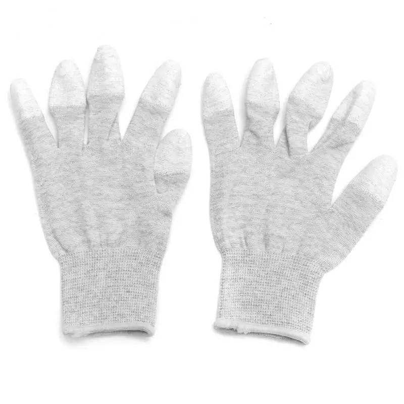 

1 Pair Anti Static Carbon Fiber Finger Gloves Electronic Working Fingers Hand Protective Non-slip Wear-resistant Labor Gloves