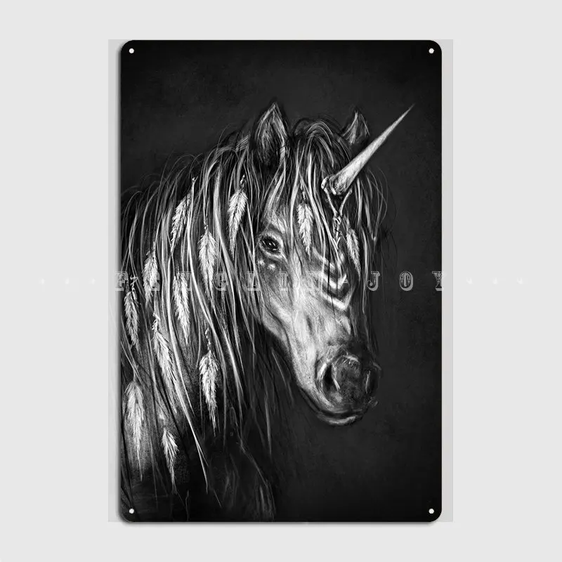 

Готический Единорог металлический плакат пластина кино кухня роспись украшение гаража оловянный плакат