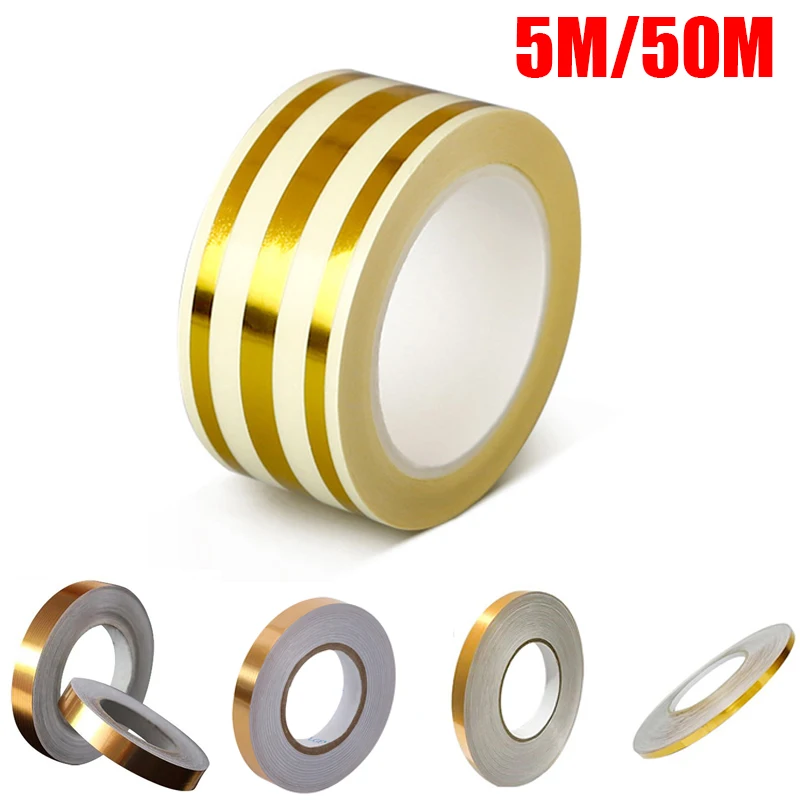 

PVC Gold Floor Edging Waterproof Seam Wall Stickers Wall Gap Ceiling Home Decoration Self-adhesive Tile Tape DIY Home Decor