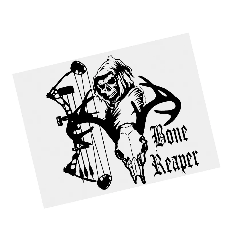 

Y499 # Grim Reaper Bow Hunter Deer Skull Black прозрачная Автомобильная наклейка, Виниловая наклейка, водонепроницаемый декор для мотоцикла, бампера, ноутбука