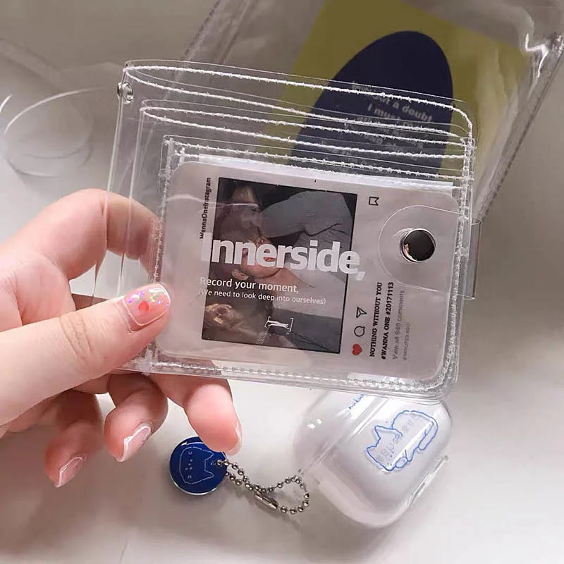 

Fashion Girls Short Wallet PVC Transparent Waterproof Small Coin Purse Credit Business ID Card Holder Pouch For Boys