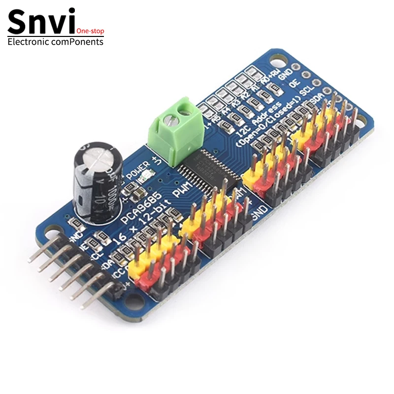 Snvi PCA9685PW 16-канальный 12-битный ШИМ/серводрайвер-интерфейс I2C PCA9685 модуль Raspberry pi Shield