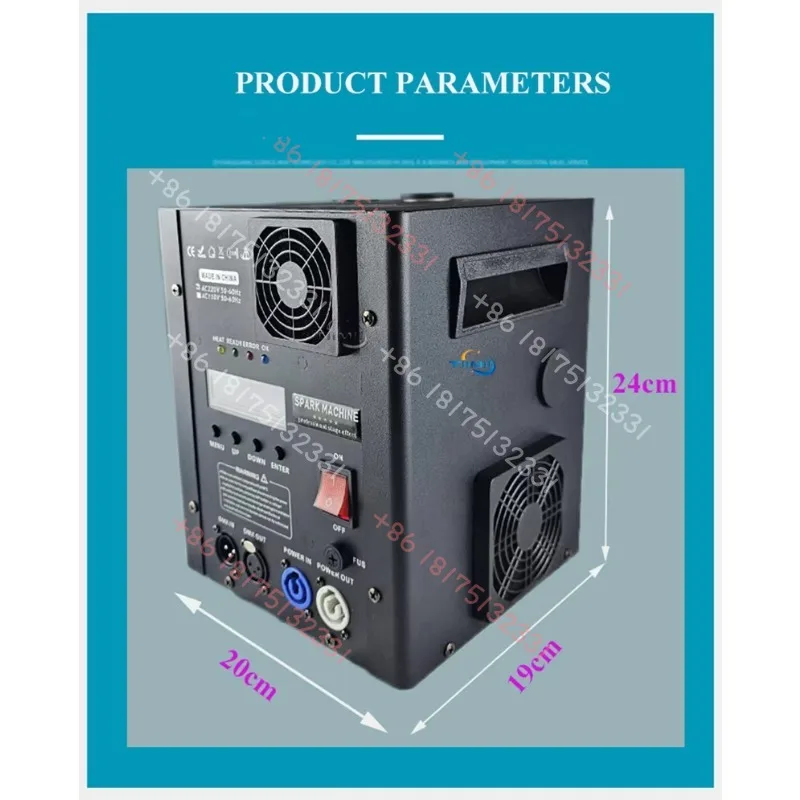 2 шт. 650W600W700W машины для холодных искр с опцией Flightcase, Ti-порошок, прозрачные, DMX, с дистанционным управлением (art.: 3920da523738b) - 3920da523738b