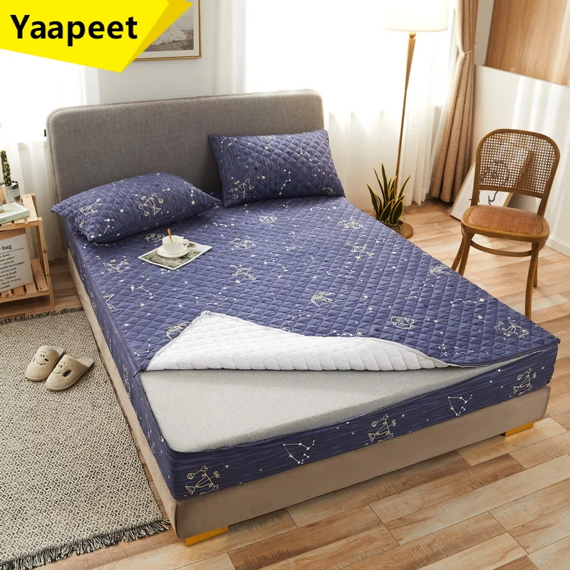 

Version A /B Six Sides All Inclusive Quilted Mattress Cover Embossed Quilted King Mattress Protector Anti Dust Mite