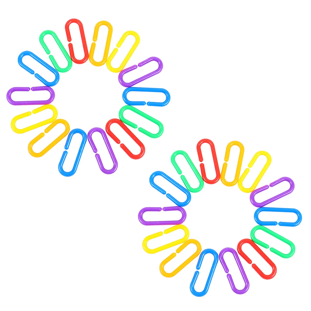 

150pcs Colorful C-clips Hooks Chain Colored Plastic C-links Chain Links