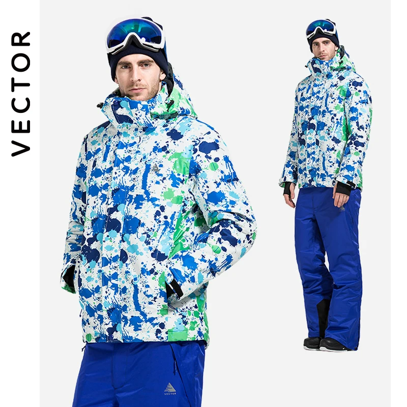 VECTOR Winter Ski Suit Se Men Windproof Waterproof Ski Jacket and Pants Warm Winter Outdoor Snow Snowboard Set Brand HXF70012