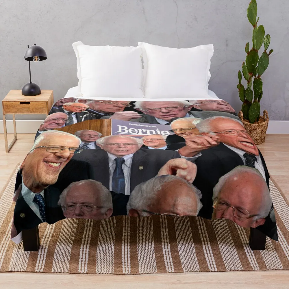 

Bernie Sanders Collage Bed Designer Dollar Tree Blanket Fluffy Blue Tile Throw Blankets