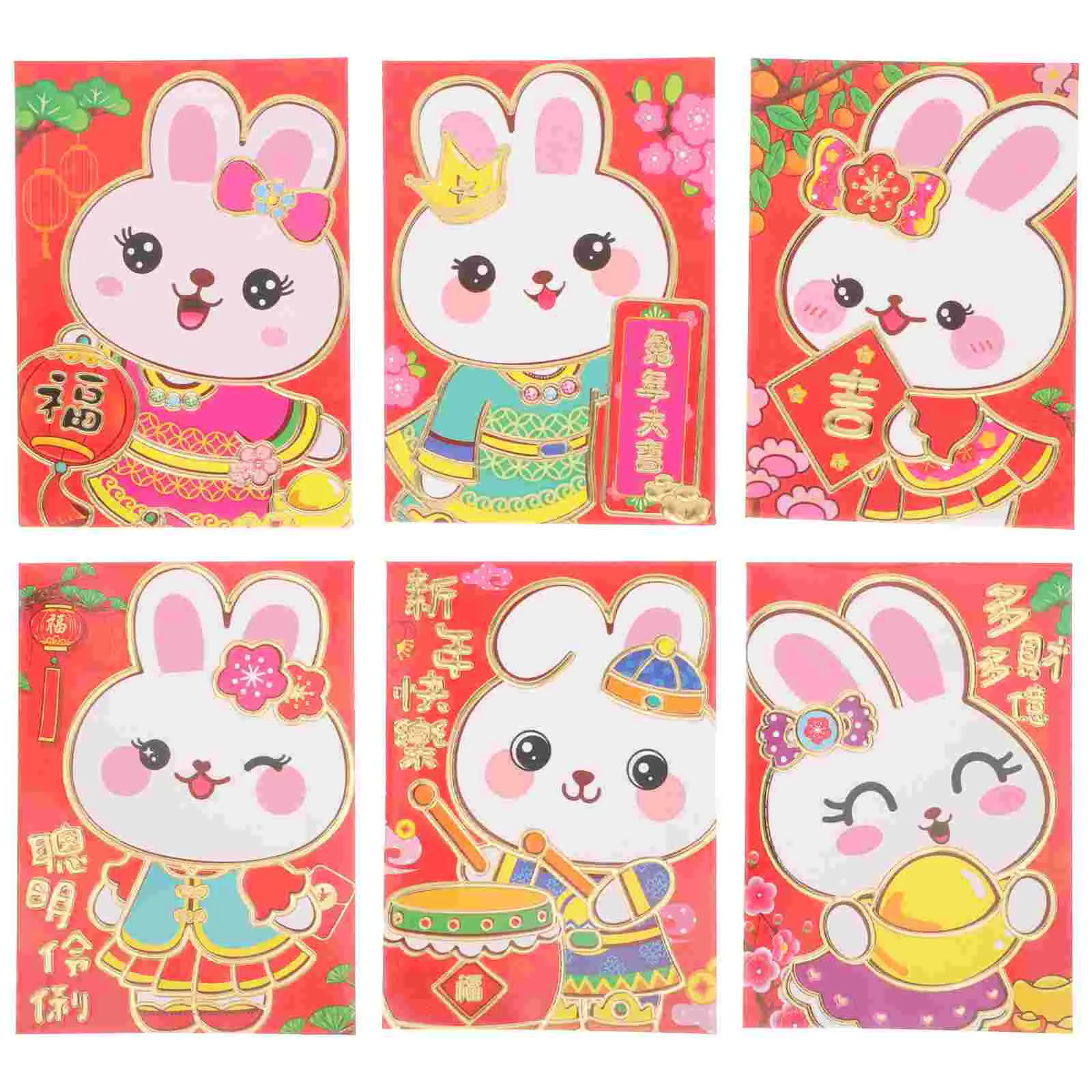 

Red Envelopes Year Chinese Money New Envelope Rabbit Packets Packet Bag Pocket Festival Spring Lucky Wedding Paper Hong Bao