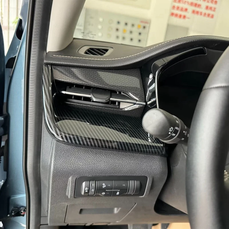 For Isuzu D-MAX 2023 2024 LHD ABS Carbon Fiber Center Console Dashboard Strip Cover Trim Car Interior Accessories