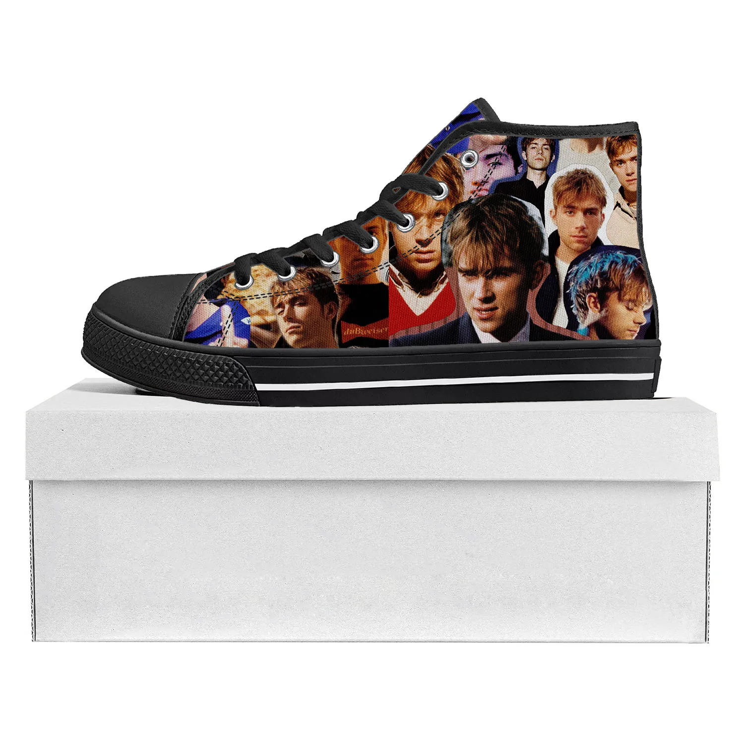 Blur Band Rock Band Pop High Top High Quality Sneakers Mens Womens Teenager Canvas Sneaker Casual Couple Shoes Custom Shoe Black