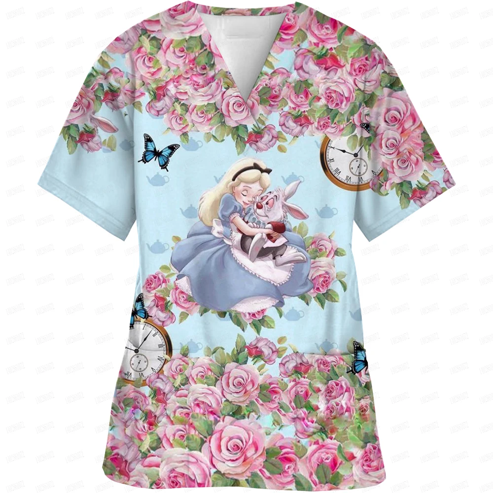 Высококачественная футболка с принтом принцессы Диснея медицинская униформа