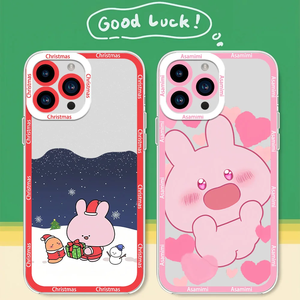 Рождественский чехол A-Asamimichan Cute Bunny для телефона Samsung S24 S23 S22 S21 A55 A54 A35 FE PLUS с