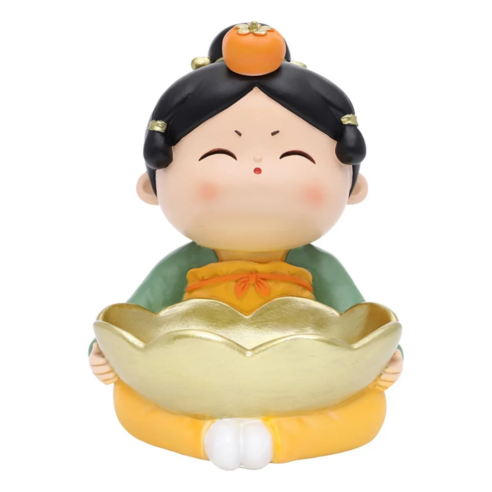 

Chinese Style Tang Ladies Keys Storage Tray Necklaces Rings Earrings Organization Box Living Room Decoration Figurines