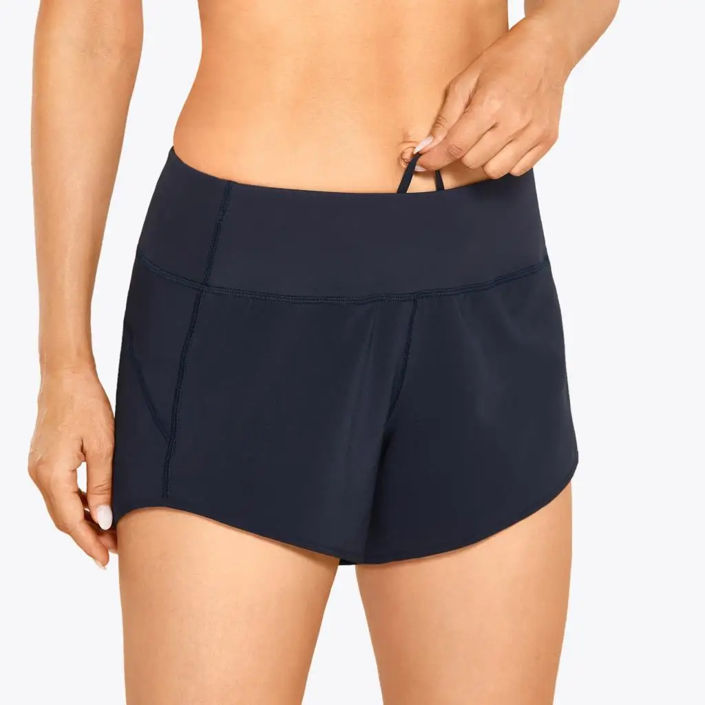 SYROKAN Summer Shorts Women Drawstring Sport Lightweight Running Quick-Dry Athletic Workout Shorts Back Zip Pocket- 4 Inches