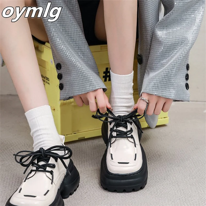 

Muffin thick-soled casual shoes women's 2022 autumn new niche design retro single shoes heightening small leather shoes