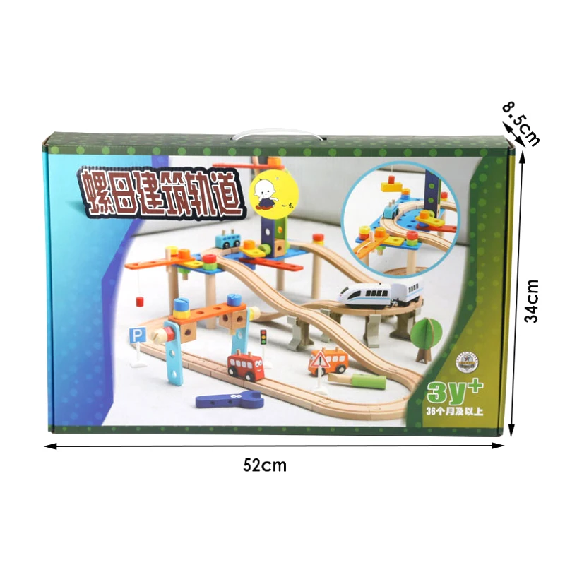 94 шт. набор рельсов для электромобиля игрушка деревянная гайка рельс разборки