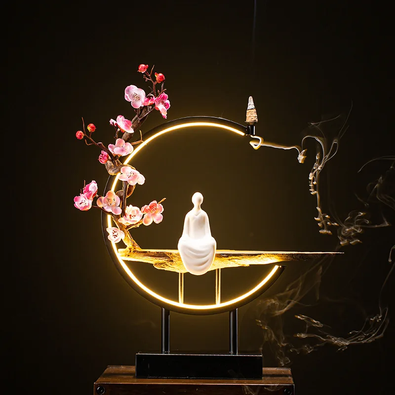 

Ceramic Gas Portable Waterfall Incense Burner Backflow Religious Smoke Incense Holder Perfume Encensoir Perfume Holder AA50IB