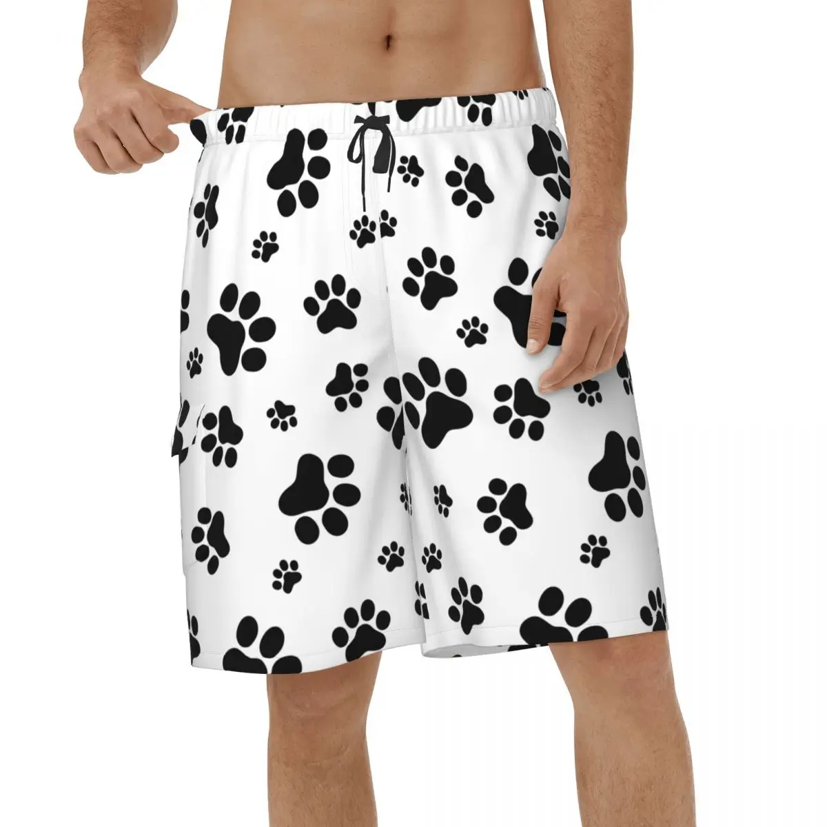 

Cute Animal Paw Pattern 3D Printed Beach Shorts Men Fashion Swimwear Short Pants Quick Dry Running Vacation Board Shorts
