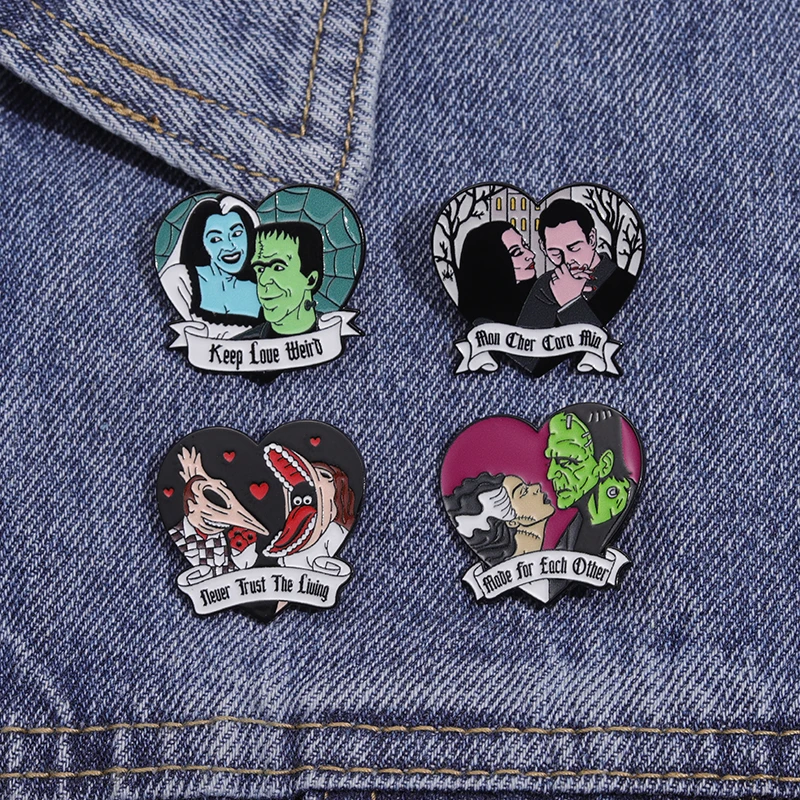 Эмалированные Броши В Форме Сердца Металлические Булавки Аксессуары Для Подарка