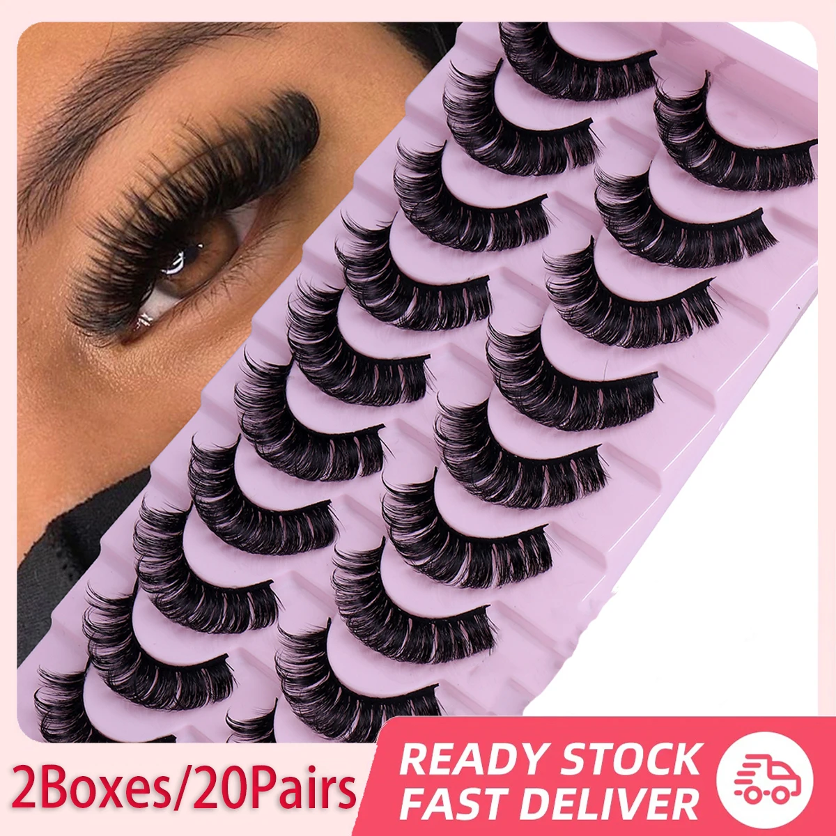 2 коробки/20 пар русские ресницы 3D норковые ресницы многоразовые ...