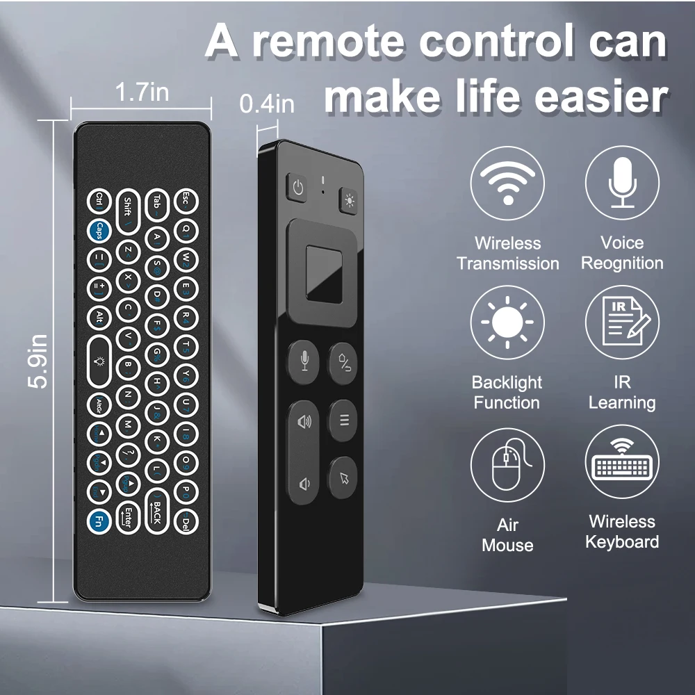 

Пульт дистанционного управления T9 Air Mouse, 2,4 ГГц, с подсветкой, 6 осями