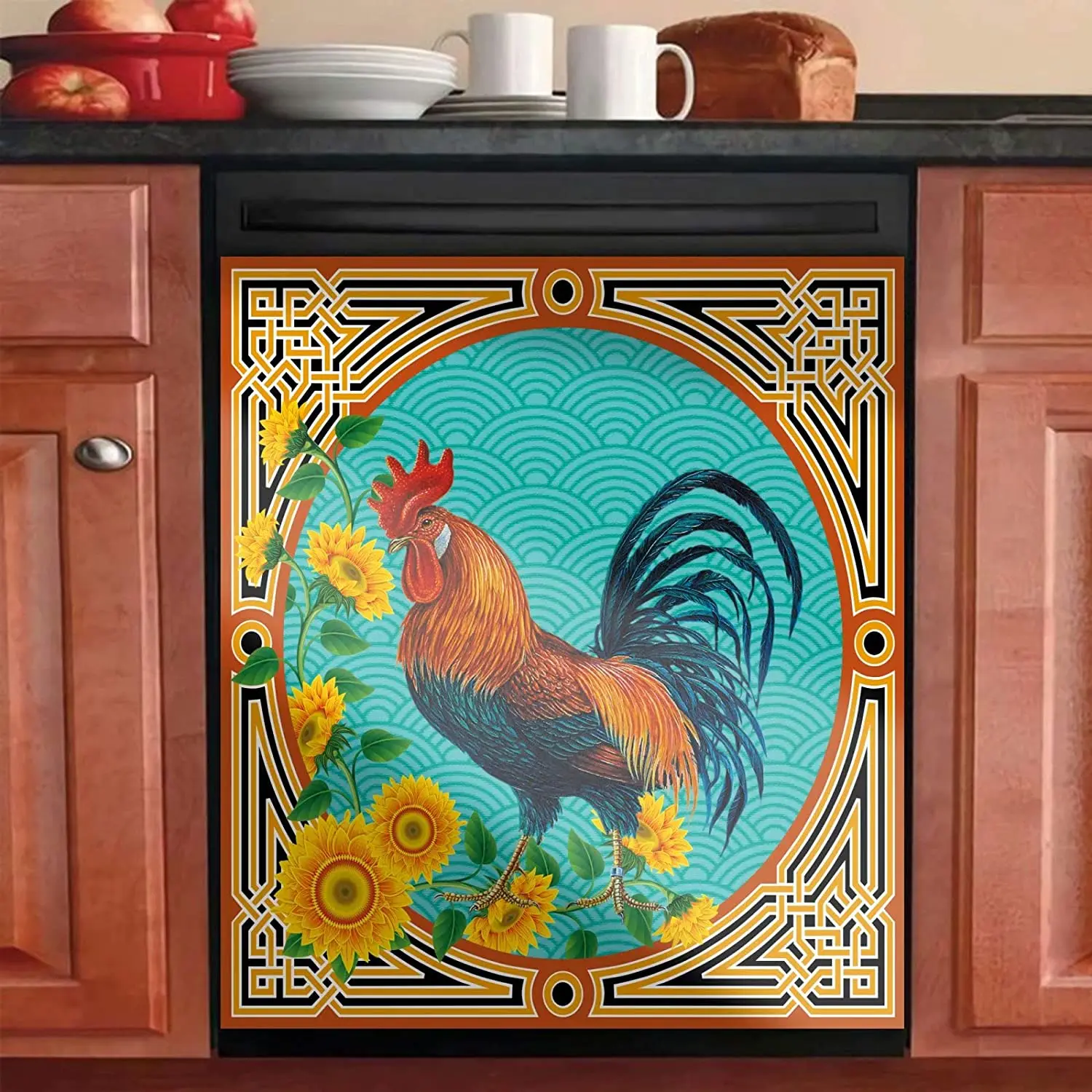 

Beimmortal You are My Sunshine Sunflower Kitchen Decorative for Dishwasher Door,Refrigerator Ethnic Rooster Dishwasher Magnet Co