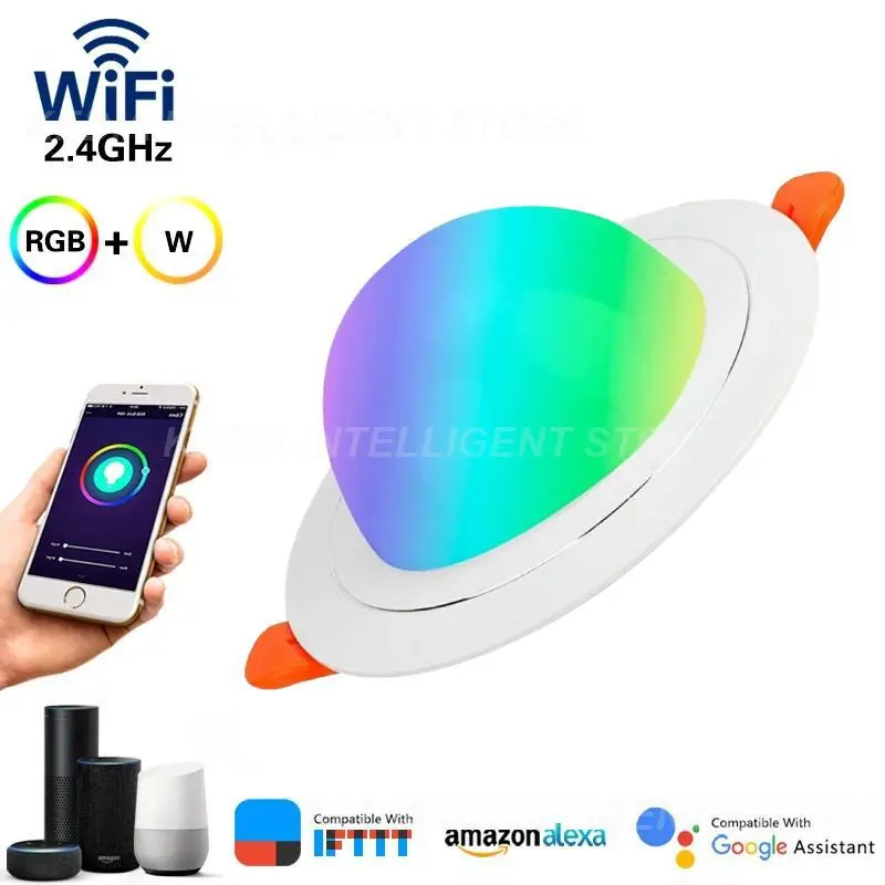 

LED Downlight WiFi TUYA Smart Dimming Timer Spotlight RGB Lamp Indoor Lighting7W Ceiling Light Work with Alexa Google Home IFTTT