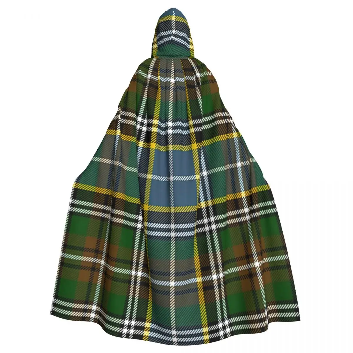 

TARTAN Hooded Cloak Halloween Party Cosplay Woman Men Adult Long Witchcraft Robe Hood