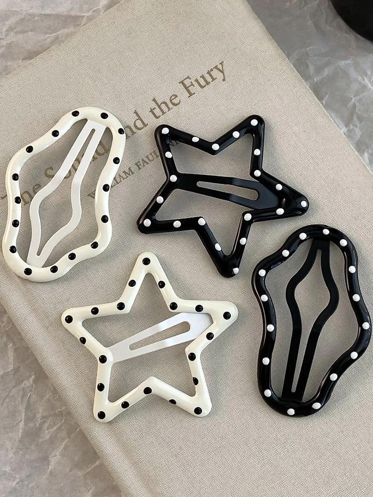 Заколка для волос с облаками в горошек женская заколка на затылке полузавязанные