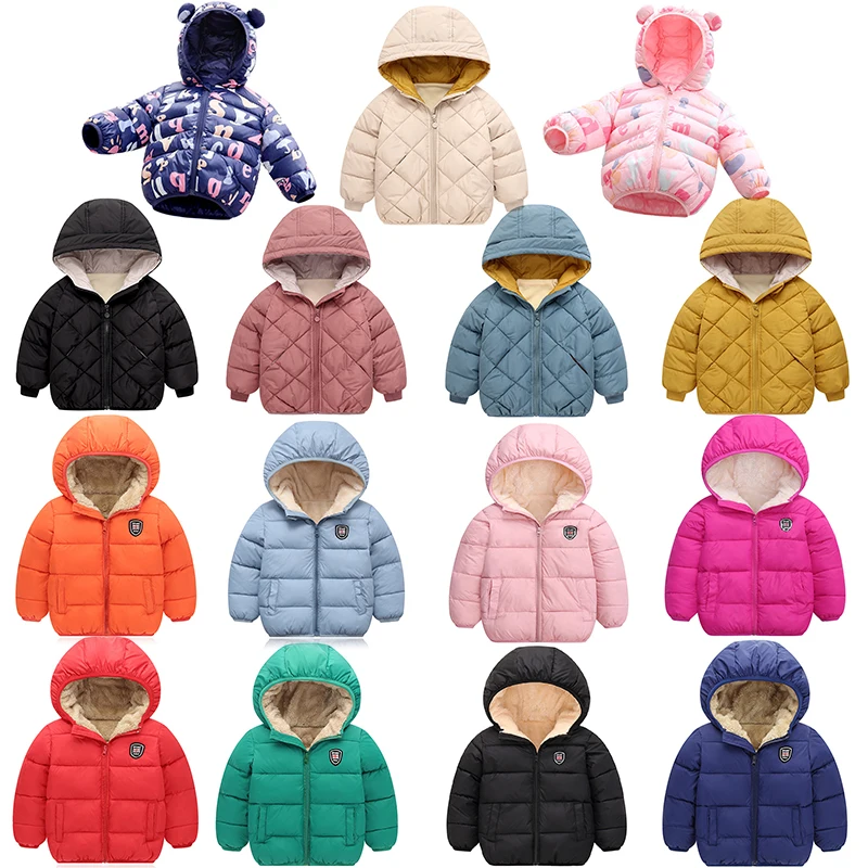 

Children Winter Jacket Colorful Shine Light Down Coats Baby Boys Girls Warm Outwears With Ear Hoodies Vests Snowsuit 1-8T