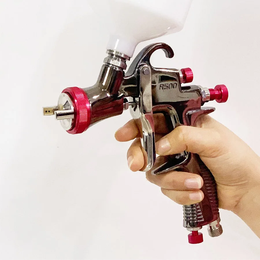 High quality LVLP Air Spray Gun R500 Car Finish Painting 1.3mm Nozzle 600cc Cup Gravity  Automotive Finishing Coat Surface Paint