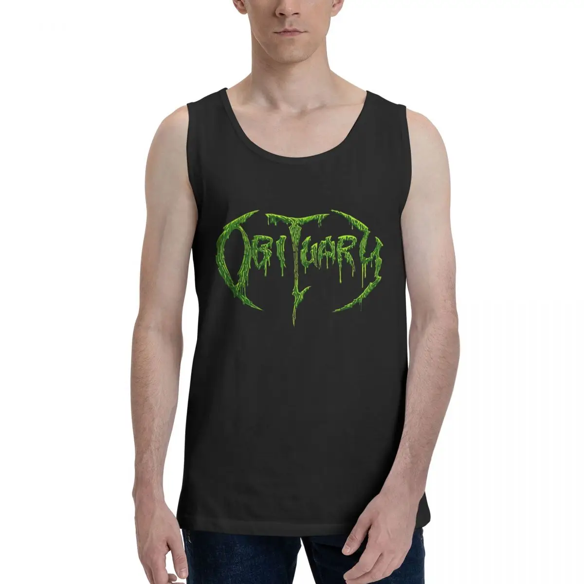Фото Мужская толстовка-безрукавка Obituary Death Metal Rock Band Music из 100% хлопка, майка, футболка без рукавов, мужская одежда №1