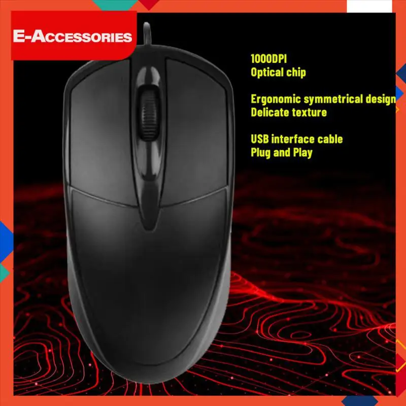 

Durable Ergonomic Mouse Simple Line Length About 1.2 Meters Gaming Mouse No Delay Comfortable Glow Mouse Desktop Computer Mouse