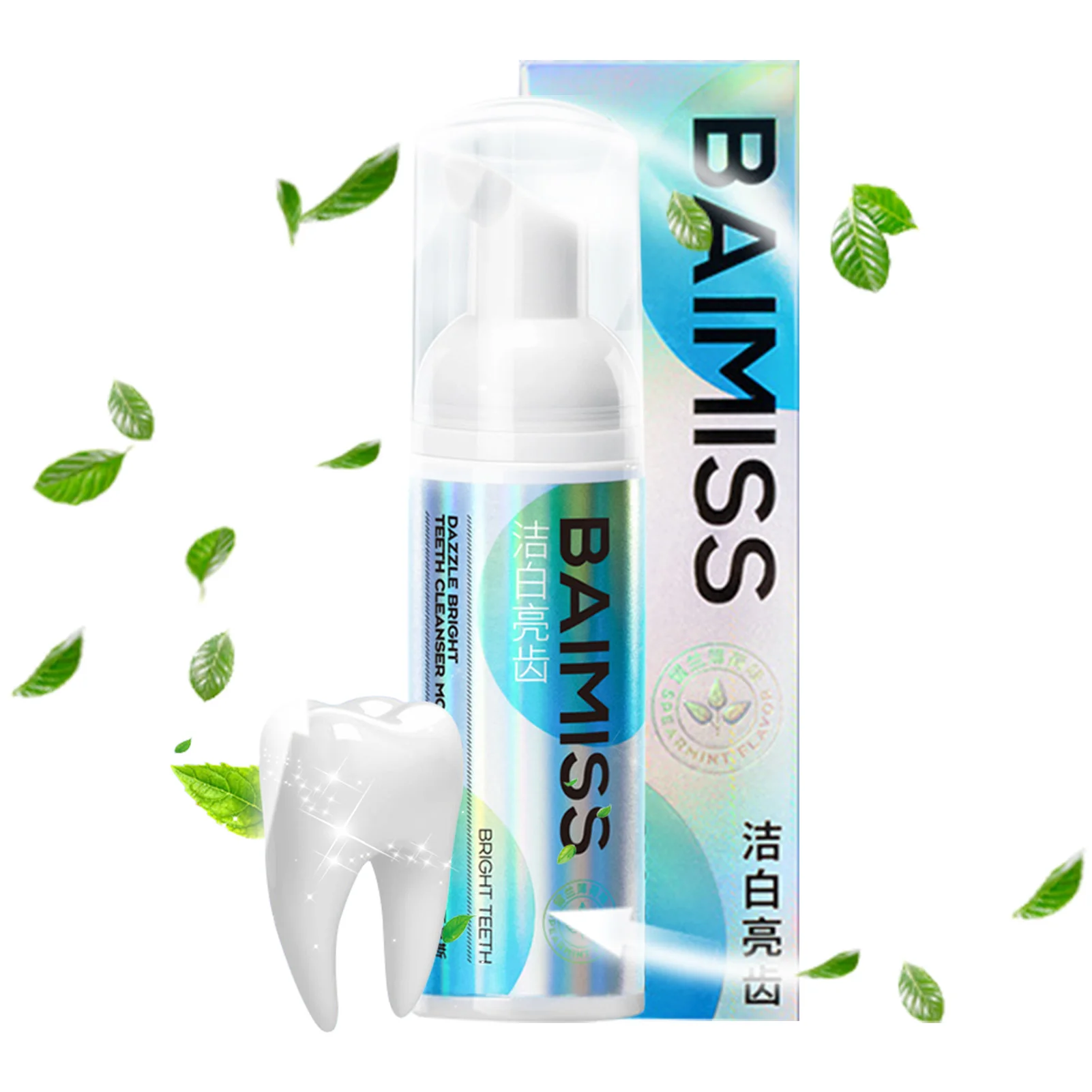 Teeth Whitening Toothpaste 60ml 60 Ml Foam Whitening Toothpaste Baking Soda Toothpaste With Ultra-Fine Mousse Foam Deep