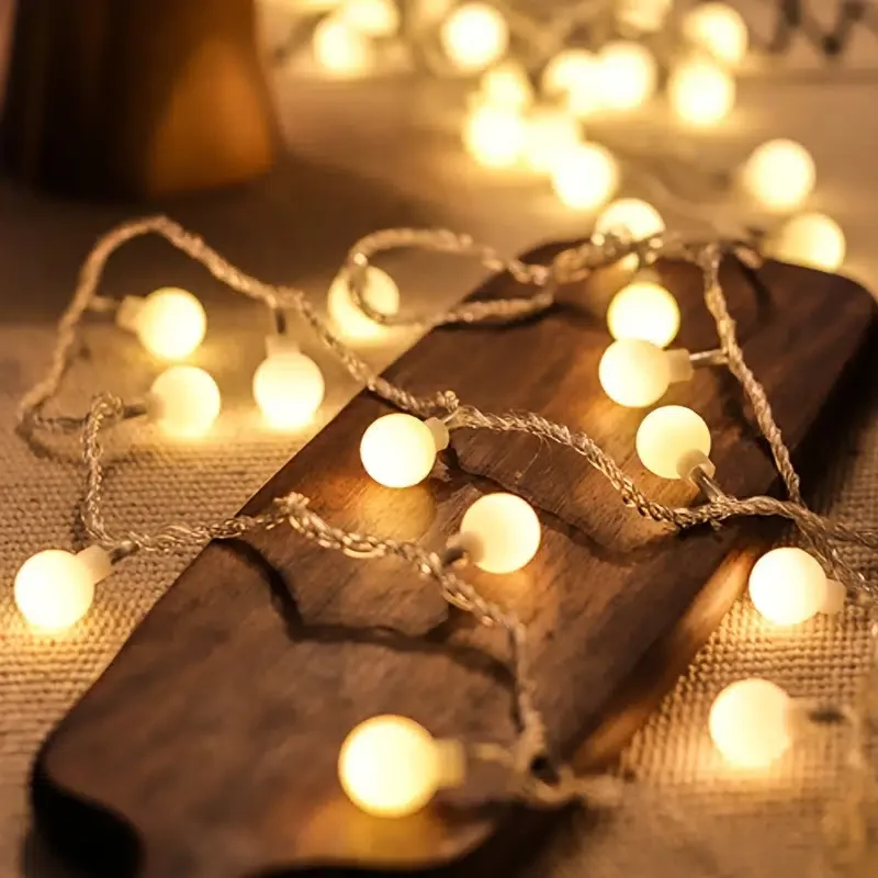 

HMTX 1PCS 39.3Ft (10M) 80 LED Ball String Lights Battery Operated Fairy Lights Steady On / Flashing For Bedroom Room Party Home