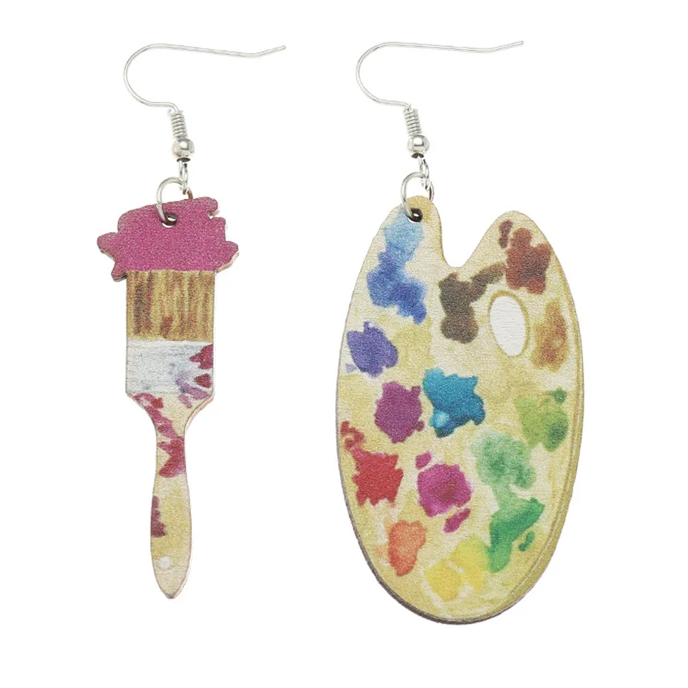 

1 Pair Earrings Dangle Earrings for Women Artist Wooden Earrings Jewelry
