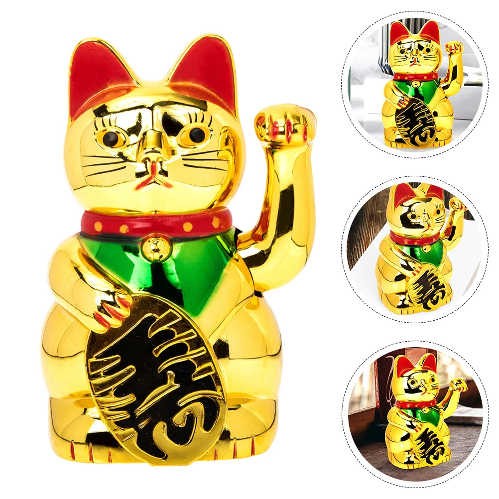 

Fortune Cat Figurine Decor Cat Desktop Statues House Accessories Home Waving Hand Lucky Cat Gift Fortune Cat Statue