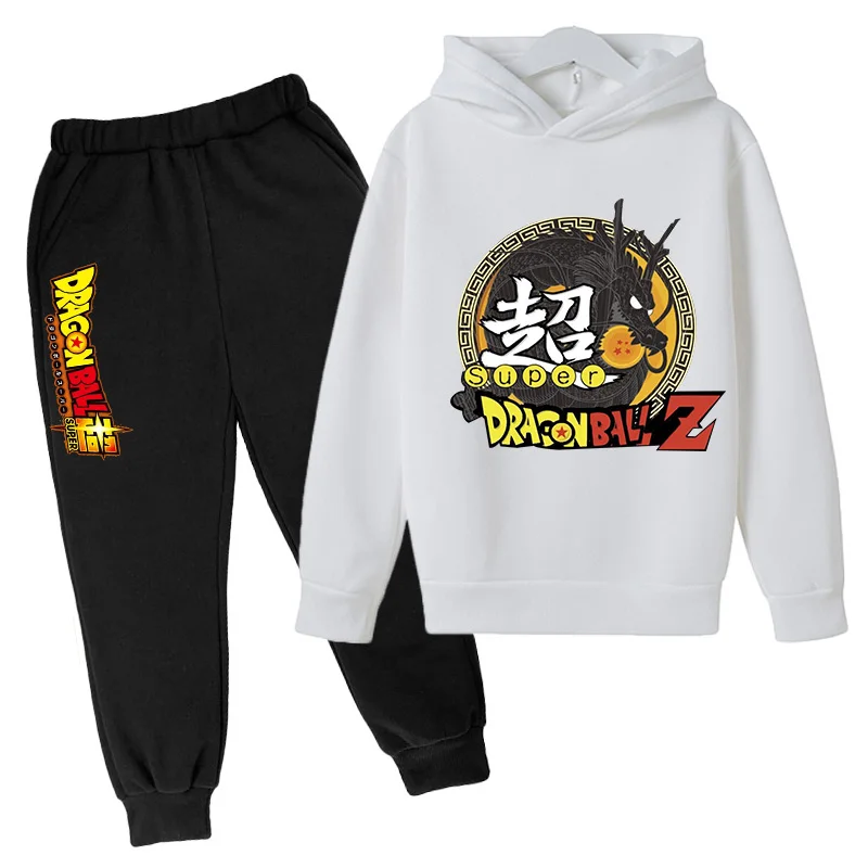 

New Dragon-ball- Set Kids Hoodie toddler Anime Sets Baby Boys Girls Cartoon Top+pants 2p Tracksuit Children Clothing 14 Year