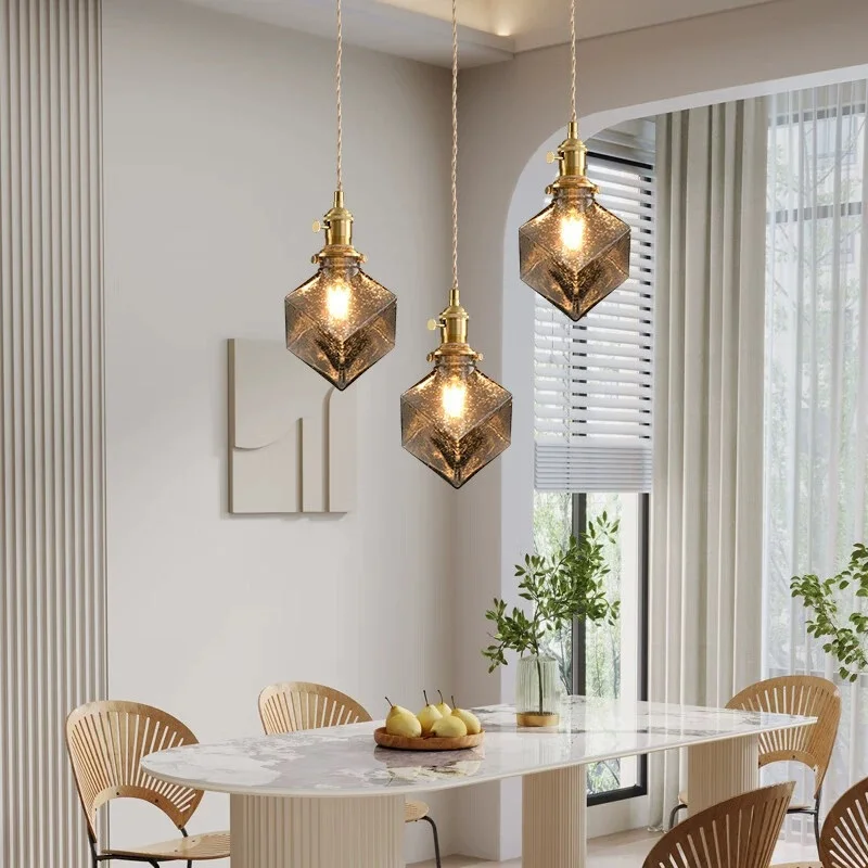 Фото Подвесные светильники Nordic Smoke Gray Glass LED E27 для помещений: отелей, ресторанов, гостиных, столовой, художественные подвесные светильники 220В №5