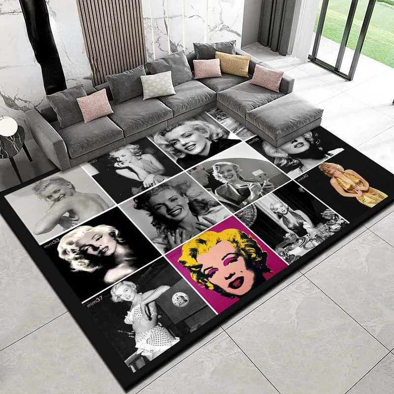 

Marilyn Monroe Art Printed Carpet Living Room Bedroom Hippie Collection Beautiful Carpet Balcony Bathroom Non-slip Door Mat