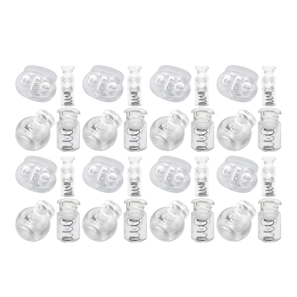 

Spring Cord Toggle Lock Stoppers Round Adjuster Locks Clear End Ear Fasteners Button Elastic Rope Clip Diy Buttons Fastener