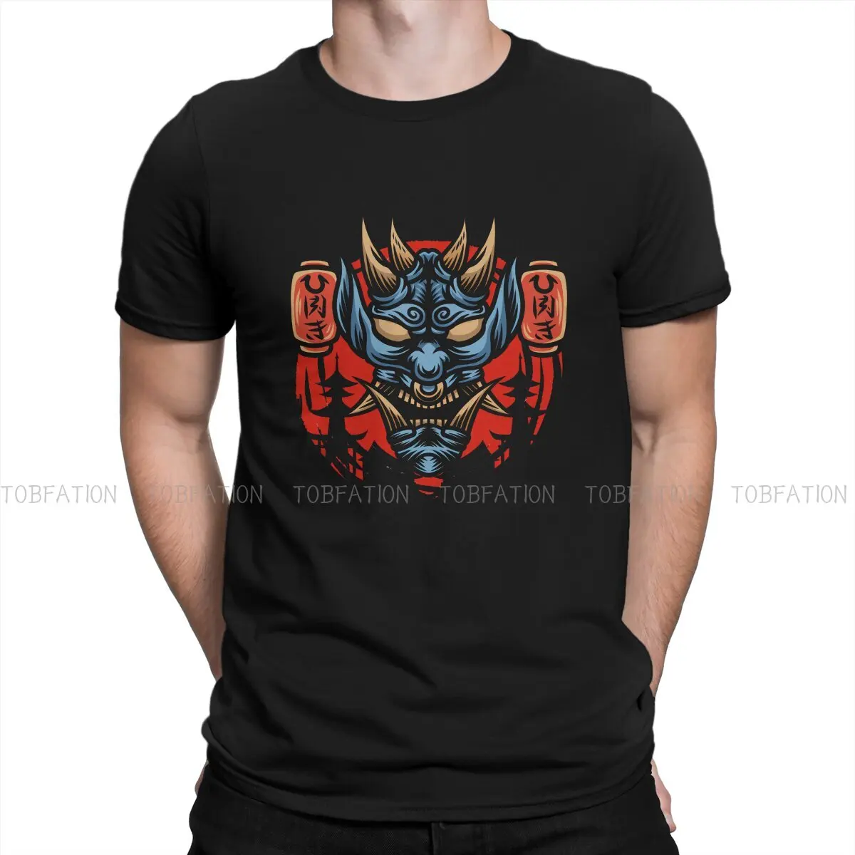 

Samurai Style 100% Cotton TShirt Retro Vintage Basic T Shirt Homme Men Tee Shirt Printing Trendy