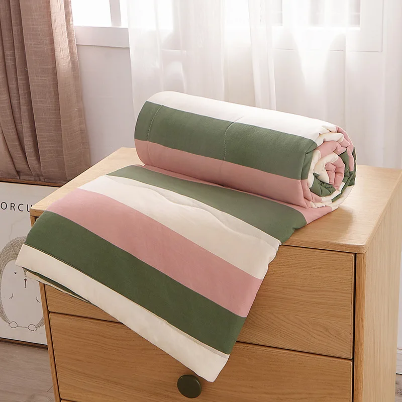 

Cool Quilt Unprinted Style Washed Cotton Simple Lunch Break Air-conditioning Sofa Thin Summer Blanket Ensembles De Couette