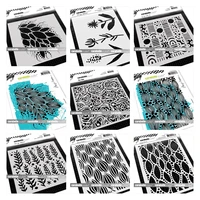 2022 new 3 flower garlands textures of leaves seaweed starfish strips stamps and stencils diy cards making paper coloring molds
