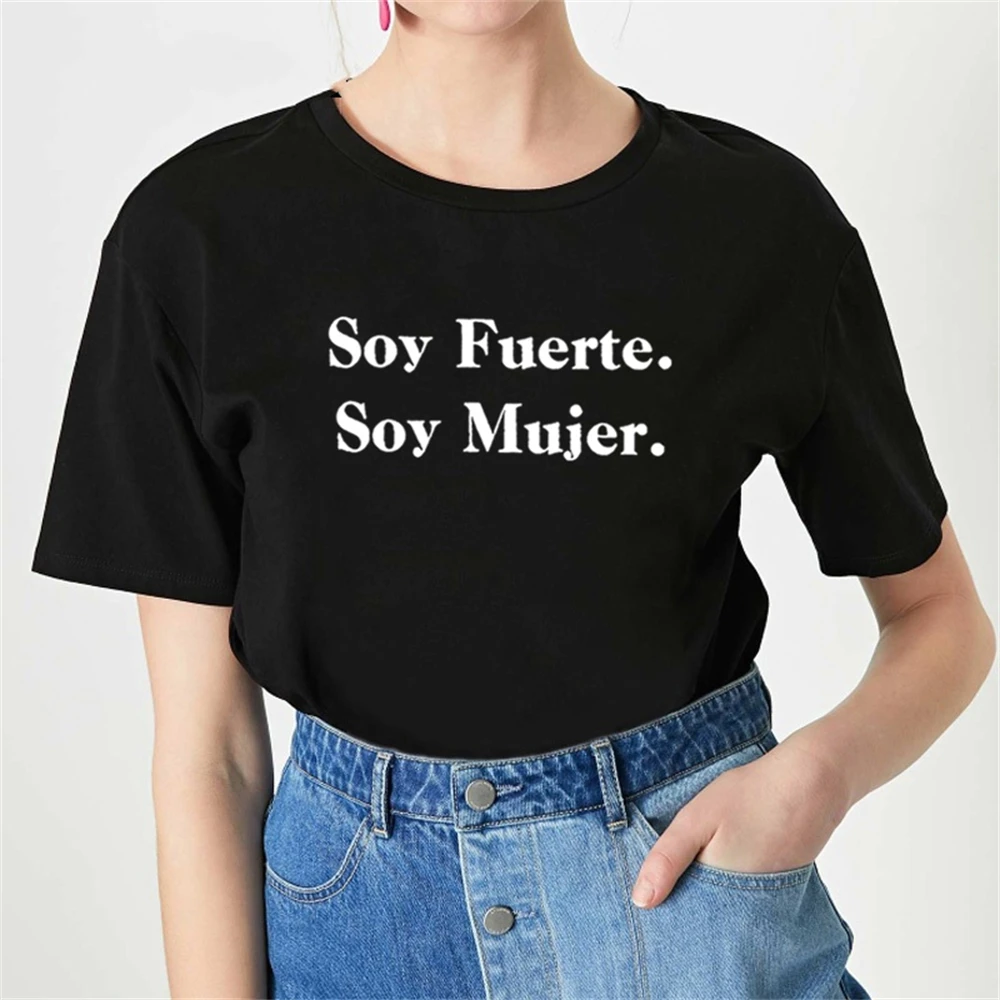 

SOY FUERTE SOY T Shirts Women Short Sleeve Tee Shirt Tshirt Women