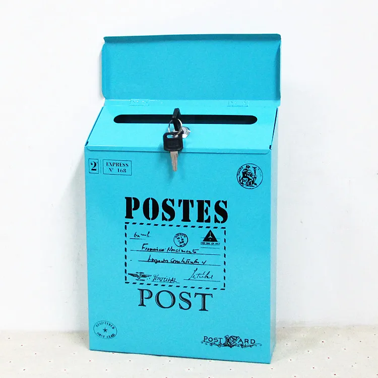 12-дюймовый винтажный ящик для письма с 2 запасными ключами Настенный навесной