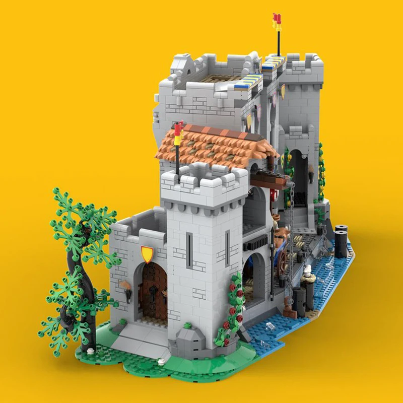 3564 шт. европейский средневековый замок с видом на улицу рыцари-лев
